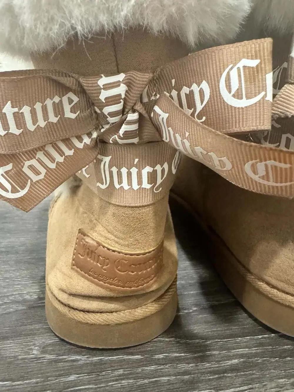 Juicy Couture Faux Fur Ankle Boots Chestnut Brown